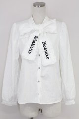 NOEMIE / ゴシック刺繍ボウタイフリルブラウス M ホワイト T-25-07-22-001-LO-BL-SA-ZT