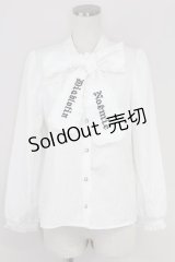 NOEMIE / ゴシック刺繍ボウタイフリルブラウス M ホワイト T-25-07-22-001-LO-BL-SA-ZT