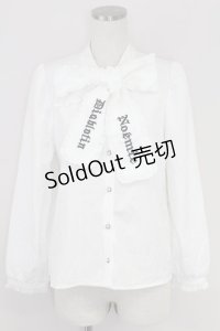 NOEMIE / ゴシック刺繍ボウタイフリルブラウス M ホワイト T-25-07-22-001-LO-BL-SA-ZT