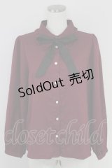 LOLITAその他(お買取対象外) / リボンタイ付きフリル襟ブラウス M ボルドー T-25-07-22-006-LO-BL-SA-ZT