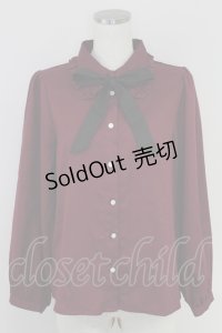 LOLITAその他(お買取対象外) / リボンタイ付きフリル襟ブラウス M ボルドー T-25-07-22-006-LO-BL-SA-ZT