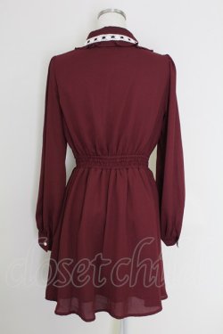 画像2: Ank Rouge / ハシゴレースワンピース M ワイン T-25-07-22-007-CA-OP-SA-ZT