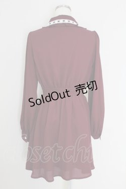 画像2: Ank Rouge / ハシゴレースワンピース M ワイン T-25-07-22-007-CA-OP-SA-ZT375