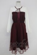 axes femme POETIQUE / チュールデザインワンピース M ボルドー T-25-07-22-011-AX-OP-SA-ZT