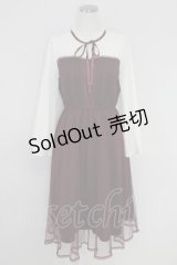 axes femme POETIQUE / チュールデザインワンピース M ボルドー T-25-07-22-011-AX-OP-SA-ZT381