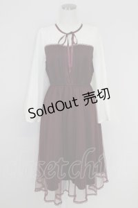 axes femme POETIQUE / チュールデザインワンピース M ボルドー T-25-07-22-011-AX-OP-SA-ZT381