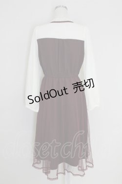 画像2: axes femme POETIQUE / チュールデザインワンピース M ボルドー T-25-07-22-011-AX-OP-SA-ZT381