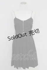 Jamie エーエヌケー / チェーンプリーツワンピース M ブラック T-25-07-22-012-LO-OP-SA-ZT