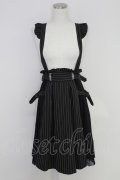 axes femme POETIQUE / ストライプサス付きスカート M ブラック T-25-07-22-016-AX-SK-SA-ZT