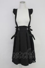 axes femme POETIQUE / ストライプサス付きスカート M ブラック T-25-07-22-016-AX-SK-SA-ZT