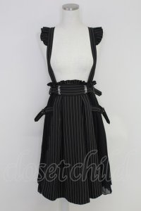 axes femme POETIQUE / ストライプサス付きスカート M ブラック T-25-07-22-016-AX-SK-SA-ZT099