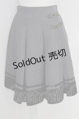 axes femme / ビット付きバイカラーストライプスカート M グレー T-25-07-22-017-AX-SK-SA-ZT