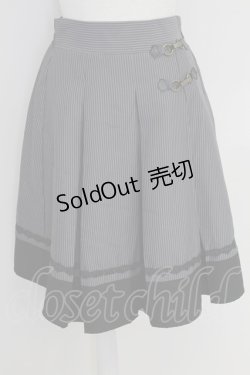 画像1: axes femme / ビット付きバイカラーストライプスカート M グレー T-25-07-22-017-AX-SK-SA-ZT