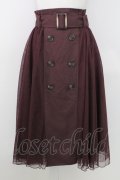 axes femme / トレンチ風チュールスカート M ワイン T-25-07-22-018-AX-SK-SA-ZT