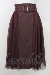 axes femme / トレンチ風チュールスカート M ワイン T-25-07-22-018-AX-SK-SA-ZT