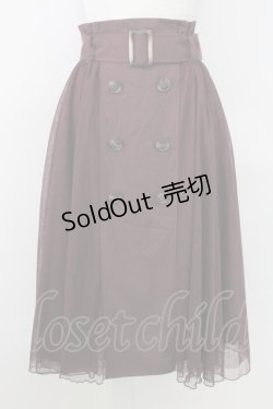画像1: axes femme / トレンチ風チュールスカート M ワイン T-25-07-22-018-AX-SK-SA-ZT097