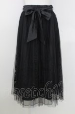 画像2: axes femme / 裏地刺繍プリーツチュールスカート M ブラック T-25-07-22-020-AX-SK-SA-ZT097 (2)