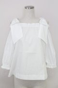 an another angelus / ビッグリボンオフショルブラウス  白 T-25-07-24-001-CA-BL-SA-ZI