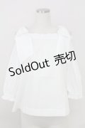 an another angelus / ビッグリボンオフショルブラウス  白 T-25-07-24-001-CA-BL-SA-ZI