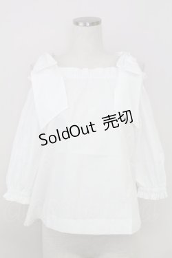 画像1: an another angelus / ビッグリボンオフショルブラウス  白 T-25-07-24-001-CA-BL-SA-ZI