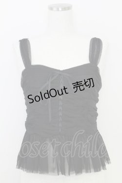画像1: an another angelus / レースアップチュールビスチェ  黒 T-25-07-24-023-CA-TO-SA-ZT