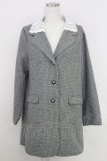 Fi.n.t / レース衿付き2wayチェックジャケット  グレーチェックＸ白 T-25-07-24-024-CA-JA-SA-ZI