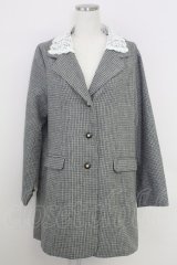 Fi.n.t / レース衿付き2wayチェックジャケット  グレーチェックＸ白 T-25-07-24-024-CA-JA-SA-ZT