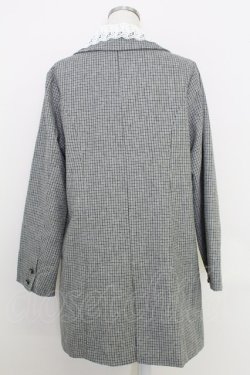 画像2: Fi.n.t / レース衿付き2wayチェックジャケット  グレーチェックＸ白 T-25-07-24-024-CA-JA-SA-ZT
