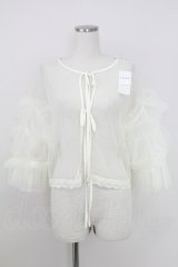 axes femme / フリルチュールトップス  アイボリー T-25-07-24-003-AX-TO-SA-ZI