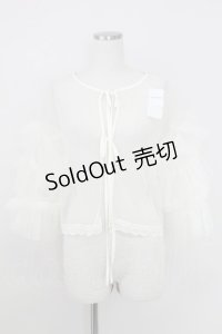axes femme / フリルチュールトップス  アイボリー T-25-07-24-003-AX-TO-SA-ZI