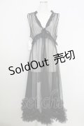axes femme / レイヤード用チュールワンピース  黒 T-25-07-24-025-AX-OP-SA-ZI