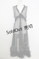 axes femme / レイヤード用チュールワンピース  黒 T-25-07-24-025-AX-OP-SA-ZI