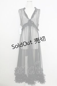 axes femme / レイヤード用チュールワンピース  黒 T-25-07-24-025-AX-OP-SA-ZI