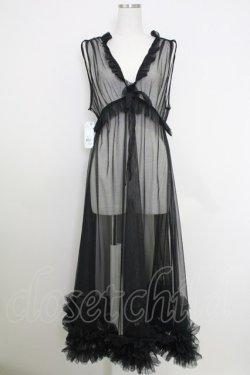 画像1: axes femme / レイヤード用チュールワンピース  黒 T-25-07-24-025-AX-OP-SA-ZT