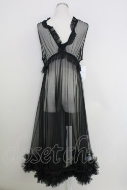 画像2: axes femme / レイヤード用チュールワンピース  黒 T-25-07-24-025-AX-OP-SA-ZT