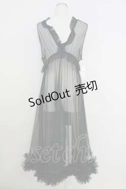 画像2: axes femme / レイヤード用チュールワンピース  黒 T-25-07-24-025-AX-OP-SA-ZI
