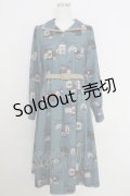 F i.n.t / 配色使いパサージュ柄ワンピース  グリーン T-25-07-24-029-CA-OP-SA-ZI