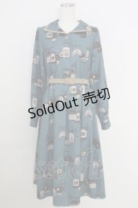 F i.n.t / 配色使いパサージュ柄ワンピース  グリーン T-25-07-24-029-CA-OP-SA-ZI