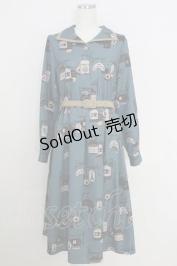 画像1: F i.n.t / 配色使いパサージュ柄ワンピース  グリーン T-25-07-24-029-CA-OP-SA-ZI