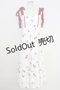 axes femme / チェリー柄フリルリボンワンピース  白Ｘ赤 T-25-07-24-032-AX-OP-SA-ZI