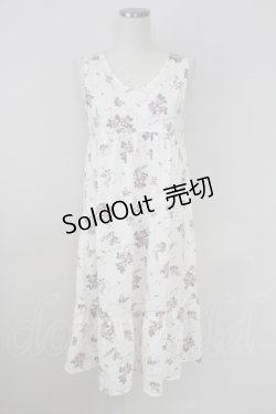 画像1: axes femme / ローズブーケプリントノースリーブワンピース  アイボリーＸピンク T-25-07-24-033-AX-OP-SA-ZI