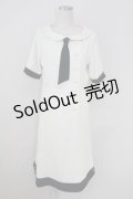 Fi.n.t / バイカラーネクタイワンピース  アイボリーＸネイビー T-25-07-24-034-CA-OP-SA-ZI