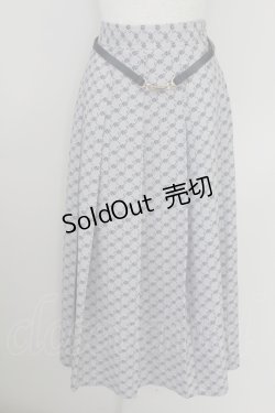 画像1: an another angelus / ビットベルト付きANモノグラム柄スカート  ベージュＸ紺 T-25-07-24-039-CA-SK-SA-ZI