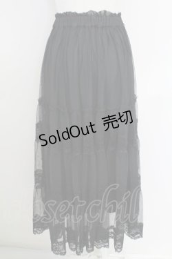 画像2: an another angelus / レース切替チュールティアードスカート  黒 T-25-07-24-041-CA-SK-SA-ZI