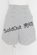Fi.n.t / チェックハイウエストショートパンツ  グレー T-25-07-24-044-CA-PA-SA-ZI