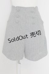 Fi.n.t / チェックハイウエストショートパンツ  グレー T-25-07-24-044-CA-PA-SA-ZI