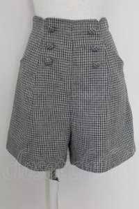 Fi.n.t / チェックハイウエストショートパンツ  グレー T-25-07-24-044-CA-PA-SA-ZI