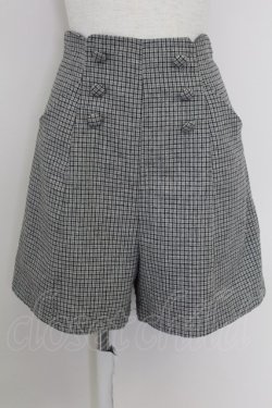 画像1: Fi.n.t / チェックハイウエストショートパンツ  グレー T-25-07-24-044-CA-PA-SA-ZT