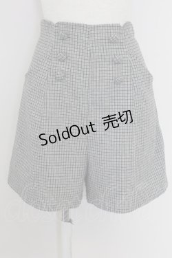 画像1: Fi.n.t / チェックハイウエストショートパンツ  グレー T-25-07-24-044-CA-PA-SA-ZI