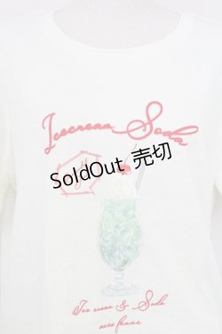 画像4: axes femme / 襟付クリームソーダ柄Tシャツ  アイボリーＸ白 T-25-07-24-005-AX-TS-SA-ZI